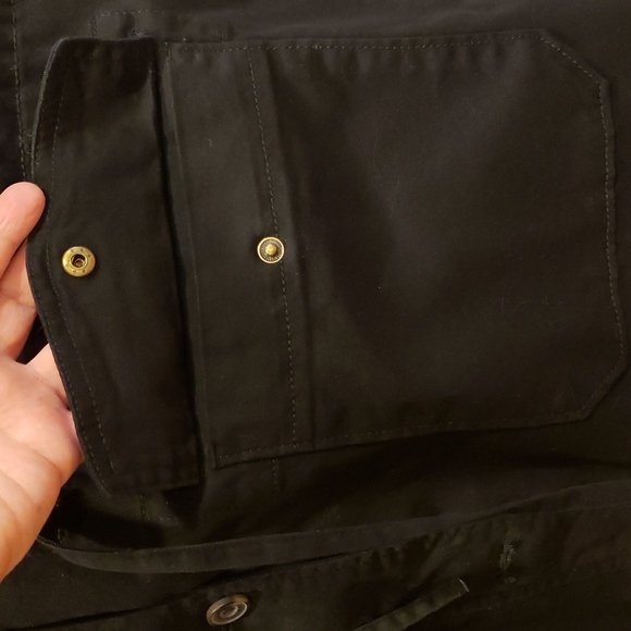 Black Denim Cargo Jacket Sz L - Picture 5 of 7